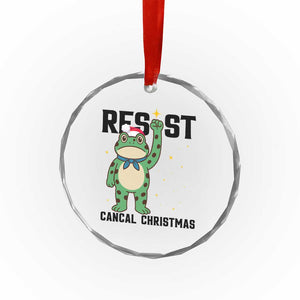 Resist Frog Crystal Glass Ornament Funny Portland Protest ICE Activist Meme TS14 Print Your Wear