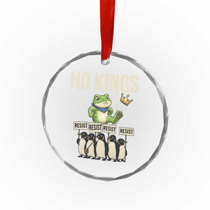 Resist Frog Crystal Glass Ornament No Kings Funny Portland Protest ICE Activist Meme - Print Your Wear