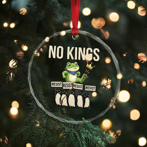Resist Frog Crystal Glass Ornament No Kings Funny Portland Protest ICE Activist Meme - Print Your Wear