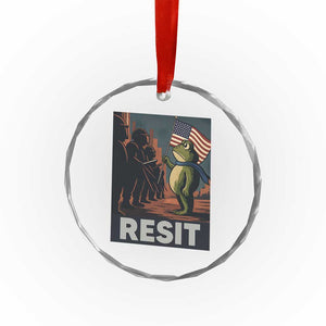 Resist Frog Crystal Glass Ornament Portland Frog Activist America Political 2025 TS14 Print Your Wear