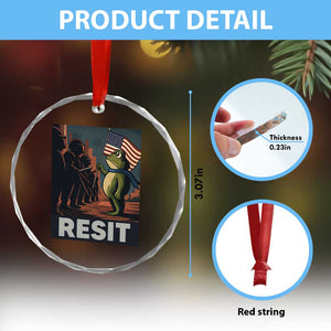 Resist Frog Crystal Glass Ornament Portland Frog Activist America Political 2025 TS14 Print Your Wear