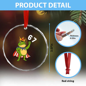 Resist Frog Crystal Glass Ornament Super American 67 Six Seven Meme TS14 Print Your Wear