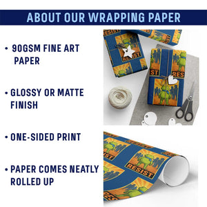 Resist Frog Graphic Wrapping Paper Roll Protest Stand Against Fascism TS02 Print Your Wear