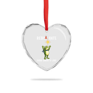 Resist Frog Heart Crystal Glass Ornament Christian HIV Awareness Red Ribbon TS14 Print Your Wear