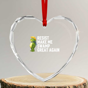 Resist Frog Heart Crystal Glass Ornament Funny Polittical 2025 Meme TS14 Transparent Glass 3'' Heart Print Your Wear