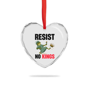 Resist Frog Heart Crystal Glass Ornament No Kings In America Political 2025 TS14 Print Your Wear