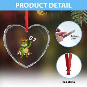 Resist Frog Heart Crystal Glass Ornament Super American 67 Six Seven Meme TS14 Print Your Wear