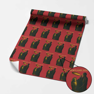 Resist Frog Political Poste Wrapping Paper Roll Free Portland Vintage Protest Graphic TS02 Red Print Your Wear