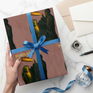 Resist Frog Political Poste Wrapping Paper Roll Free Portland Vintage Protest Graphic TS02 Mocha Print Your Wear
