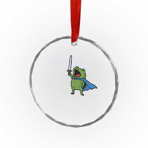Resist Frog Warrior Crystal Glass Ornament Funny Rebel Meme Gift TS12 Print Your Wear