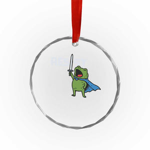 Resist Frog Warrior Crystal Glass Ornament Funny Rebel Meme Gift TS12 Print Your Wear