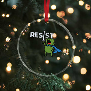 Resist Frog Warrior Crystal Glass Ornament Funny Rebel Meme Gift TS12 Print Your Wear