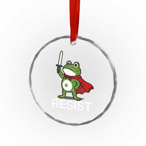 Resist Frog With Sword Crystal Glass Ornament No Kings Portland Protest TS10 Print Your Wear