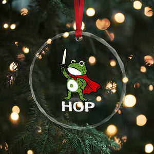Resist Frog With Sword Crystal Glass Ornament No Kings Portland Protest Saves America TS10 Print Your Wear