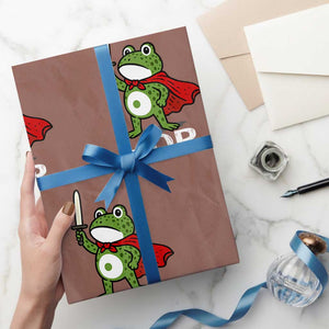Resist Frog With Sword Wrapping Paper Roll No Kings Portland Protest Saves America TS10 Mocha Print Your Wear