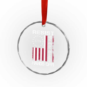 Resist Hands Off Crystal Glass Ornament Vintage American Betsy Ross Flag We The People TS02 Print Your Wear