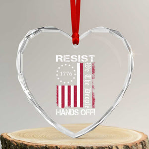 Resist Hands Off Heart Crystal Glass Ornament Vintage American Betsy Ross Flag We The People TS02 Transparent Glass 3'' Heart Print Your Wear