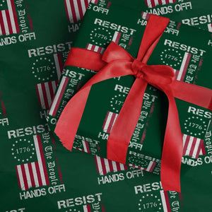 Resist Hands Off Wrapping Paper Roll Vintage American Betsy Ross Flag We The People TS02 Green Print Your Wear