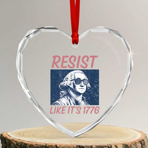 Resist Like its 1776 Heart Crystal Glass Ornament America 4th of July 250 Years Freedom