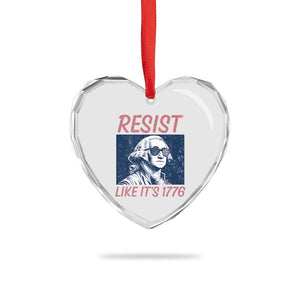 Resist Like its 1776 Heart Crystal Glass Ornament America 4th of July 250 Years Freedom