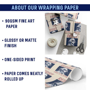 Resist Like its 1776 Wrapping Paper Roll America 4th of July 250 Years Freedom