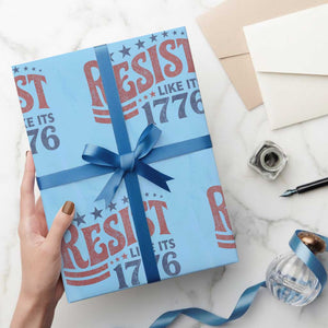 Resist Like Its 1776 Wrapping Paper Roll Vintage Distressed Patriotic Political Satire Graphic