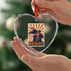 Resist Marine Veteran Political Protest Heart Crystal Glass Ornament America First Anti War TS02 Print Your Wear