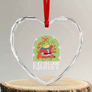 Resist Portland Frog Protest Heart Crystal Glass Ornament Funny No Kings Christmas Gift TS12 Transparent Glass 3'' Heart Print Your Wear