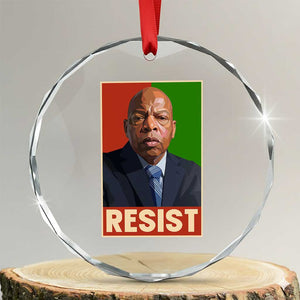 Resist Protest Civil Rights Crystal Glass Ornament John Lewis Black History TS14 Transparent Glass 3'' Circle Print Your Wear