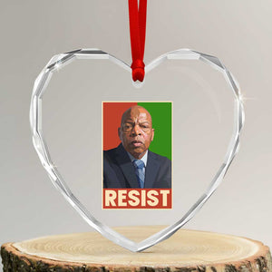Resist Protest Civil Rights Heart Crystal Glass Ornament John Lewis Black History TS14 Transparent Glass 3'' Heart Print Your Wear