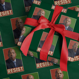 Resist Protest Civil Rights Wrapping Paper Roll John Lewis Black History TS14 Green Print Your Wear