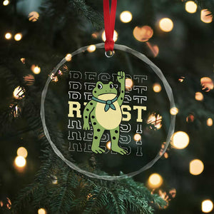 Resist Raised Fist Frog Crystal Glass Ornament Portland Protest Freedom Fighter TS02 Print Your Wear