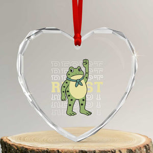 Resist Raised Fist Frog Heart Crystal Glass Ornament Portland Protest Freedom Fighter TS02 Transparent Glass 3'' Heart Print Your Wear