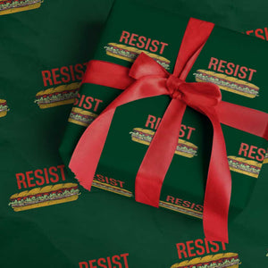 Resist Sandwich Wrapping Paper Roll Sarcastic Food Revolution Political Satire TS02 Green Print Your Wear