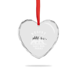 Resist Save Our Parks Heart Crystal Glass Ornament Bear US National Parks Wildlife Nature TS02 Print Your Wear