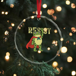 Resist Super Frog Crystal Glass Ornament Free Portland Political Satire Retro Graphic TS02 Print Your Wear