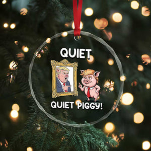 Resistance Movement Quiet Quiet Piggy Crystal Glass Ornament Funny Pig Political - Print Your Wear