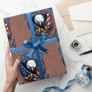 Respect Disabled Veteran Wrapping Paper Roll Military Soldier American Flag Bald Eagle TS11 Mocha Print Your Wear