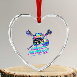 Respect The Crease Lacrosse Drip Heart Crystal Glass Ornament Funny Lax Goalie TS11 Transparent Glass 3'' Heart Print Your Wear