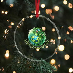 Respect Your Mother Crystal Glass Ornament Earth Mother Hugging Planet TS12 Print Your Wear