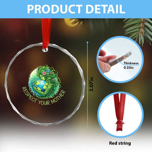 Respect Your Mother Crystal Glass Ornament Earth Mother Hugging Planet TS12 Print Your Wear