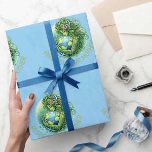 Respect Your Mother Wrapping Paper Roll Earth Mother Hugging Planet TS12 Light Blue Print Your Wear