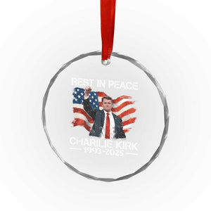 Rest in Peace Charlie Kirk Crystal Glass Ornament Memorial Tribute Charlie A True Patriot USA Flag TS10 Print Your Wear