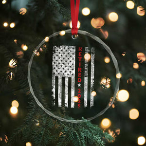 Retired 2025 Crystal Glass Ornament Vintage Old American Flag TS10 Print Your Wear