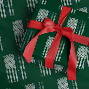 Retired 2025 Wrapping Paper Roll Not My Problem Anymore Vintage American Flag TS10 Green Print Your Wear