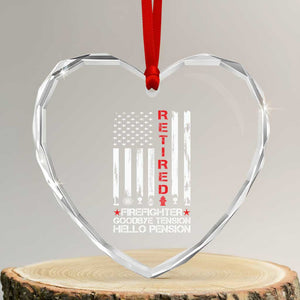 Retired Firefighter Heart Crystal Glass Ornament Goodbye Tension Hello Pension Fireman Retirement Gifts TS10 Transparent Glass 3'' Heart Print Your Wear
