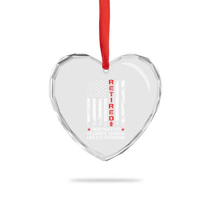 Retired Firefighter Heart Crystal Glass Ornament Goodbye Tension Hello Pension Fireman Retirement Gifts TS10 Print Your Wear
