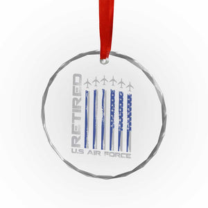 Retired US Air Force Crystal Glass Ornament Vintage USAF Veteran USA Flag TS10 Print Your Wear