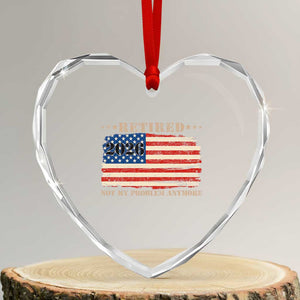 Retirement 2026 Heart Crystal Glass Ornament Vintage Retired Not My Problem Anymore American Flag