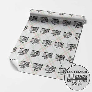 Retirement 2026 Wrapping Paper Roll Cool Retired Gift American Flag TS10 Christmas Plaid Print Your Wear